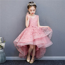 Load image into Gallery viewer, Flower Girl Romantic Wedding Banquet White Petal Dress Star Printed Dresses for Girls at Eucharist Exchange Etiquette Party