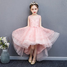 Load image into Gallery viewer, Flower Girl Romantic Wedding Banquet White Petal Dress Star Printed Dresses for Girls at Eucharist Exchange Etiquette Party