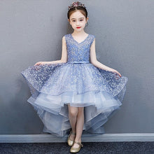 Load image into Gallery viewer, Flower Girl Romantic Wedding Banquet White Petal Dress Star Printed Dresses for Girls at Eucharist Exchange Etiquette Party