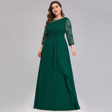Load image into Gallery viewer, Bride Mother Dress Plus Size Evening Party Gowns 2020 Elegant Lace A-line Chiffon Long Sleeve O-neck Mother of the Bride Dresses
