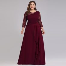 Load image into Gallery viewer, Bride Mother Dress Plus Size Evening Party Gowns 2020 Elegant Lace A-line Chiffon Long Sleeve O-neck Mother of the Bride Dresses