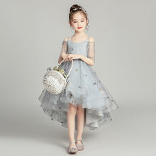 Load image into Gallery viewer, Flower Girl Romantic Wedding Banquet White Petal Dress Star Printed Dresses for Girls at Eucharist Exchange Etiquette Party